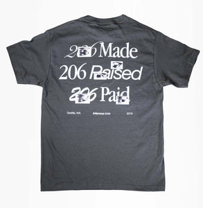 206 Made 206 Raised 206 Paid T Shirt